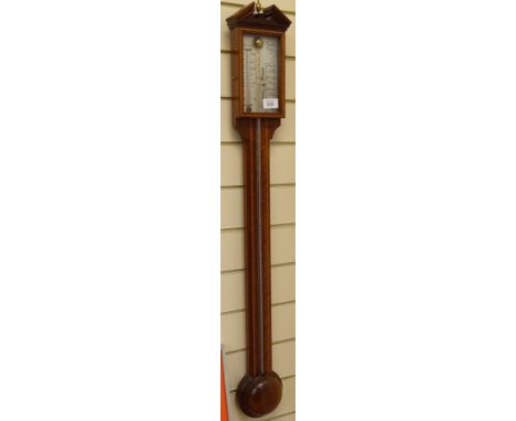 Inlaid mahogany stick barometer by Comitti Holborn, 94cm 