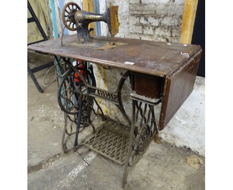 A Vintage Singer treadle sewing machine 
