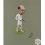 Cecil E. Cutter, 'Cricketer', mixed media, dated 1904