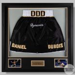 A pair of black Daniel Dubois boxing shorts
