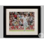A signed colour photographic print of Alistair Cooke representing England
