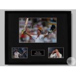 A signed montage of colour photographic prints relating to the cricketer Kevin Pietersen