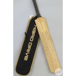 England v Rest of the World signed cricket bat