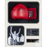 Sir Henry Cooper signed glove display