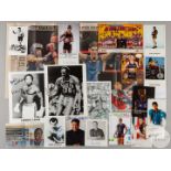 Collection of fourteen boxing autographs including Muhammad Ali