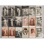 Eighteen player profile vintage b&w; cricket postcards