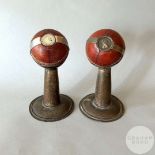 Matched pair of leather cricket balls