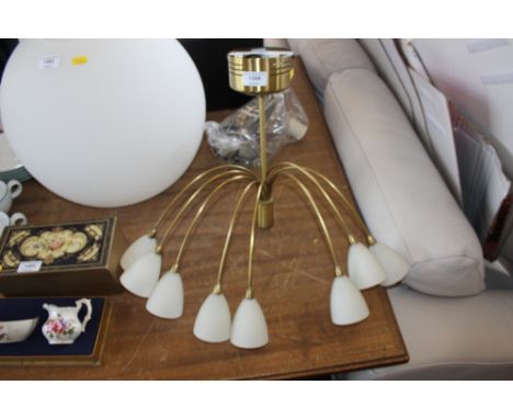 An eight branch ceiling light