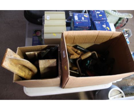 Two boxes of various hand tools 