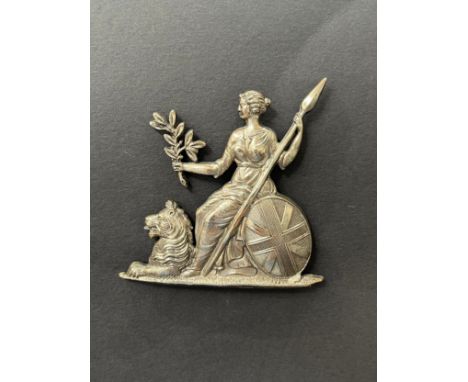 A circa 1824 9th Regiment of Foot (Norfolk) officer's cap badge, silver plate, 61mm
