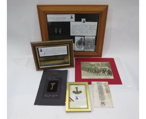 A collection of Gallipoli campaign related items including button stick relating to J Briggs of Aslacton, 4 NK marked, should