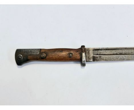 A German Mauser bayonet, back stamped with W over 88, Weyersberg Solingen, no scabbard