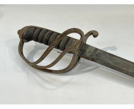 A 19th Century 1821 pattern officer's sword, shagreen wired grip, no scabbard