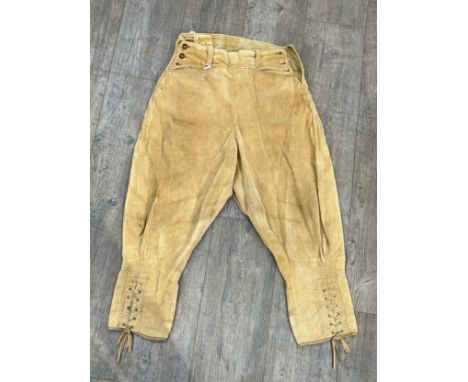 A pair of WWII Women's Land Army (W.L.A.) corduroy breeches, size 6, dated 1945