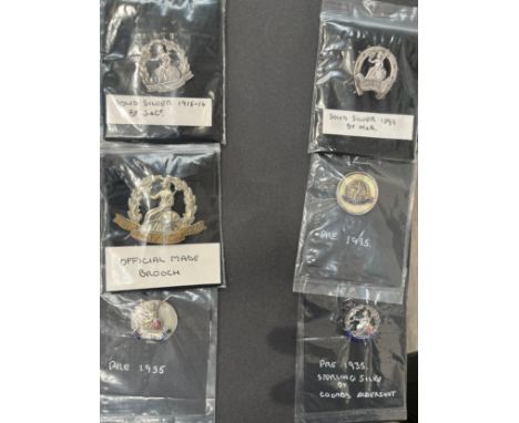 NORFOLK REGIMENT INTEREST: A collection of six Norfolk Regiment sweetheart badges including official brooch, including silver