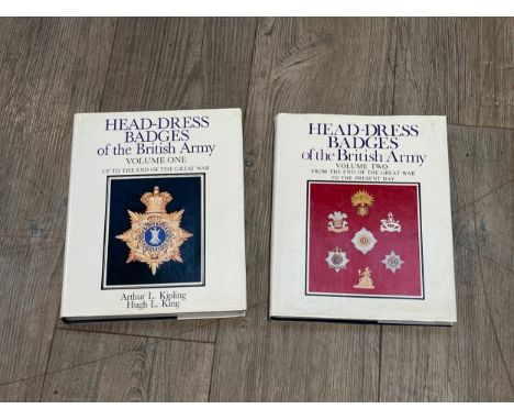 HEAD-DRESS BADGES OF THE BRITISH ARMY volumes I and II, hardcover, Arthur L Kipling and Hugh L King