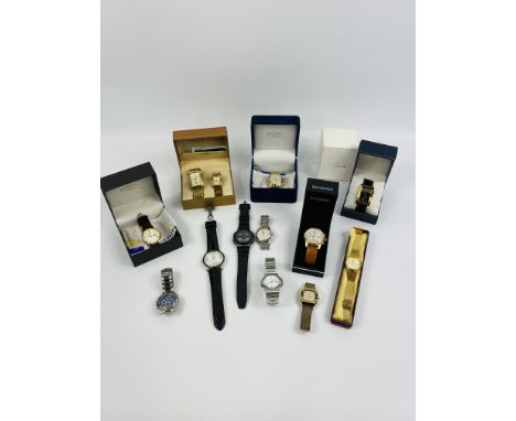 Quantity of fashion watches to include Rotary, Timex and Citizen. Estimate £25-50.