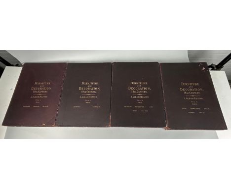 J. ALDAM HEATON: FURNITURE AND DECORATION 18TH CENTURY (VOL I - IV) Four large volumes, with prints of English and European f