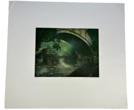 TERRENCE MILLINGTON (BRITISH, B.1943) 'GARA BRIDGE', Aquatint, signed in pencil, numbered edition 28/100, 55xm h x 61cm w 