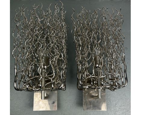 A PAIR OF TWIG DESIGN 'HOLLYWOOD' WALL LIGHTS BY BRAND VAN EGMOND (2) Height: 49cm Width: 20cm Distance to wall: 22cmComes wi