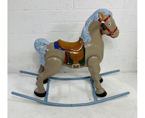 A vintage metal child's rocking horse - height 80cm