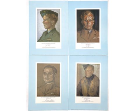 Jubilee Limited edition set of RAF portrait prints by Eric Kennington (number 297 of 950) signed by Squadron Leader Douglas B
