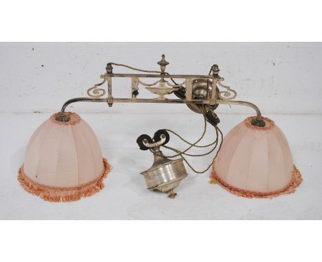 A vintage rise and fall lamp shade