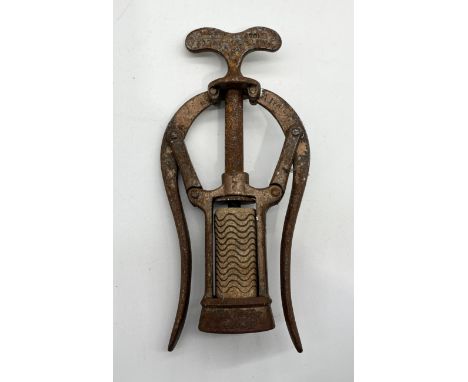 A James Heeley & Sons A1 Patent double lever corkscrew, traces of copper varnish -17cm long