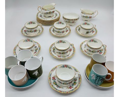 A vintage Coalport Ming Rose pattern part tea set along with a part Susie Cooper coffee set.