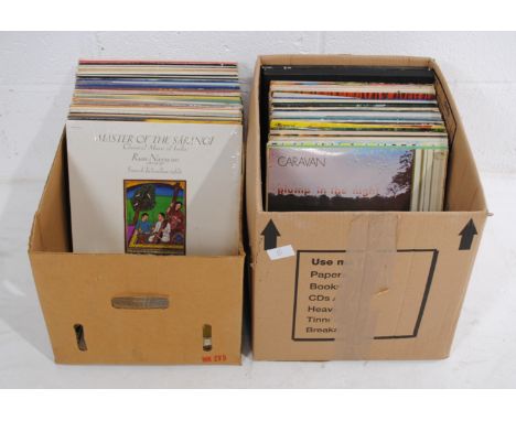 A large quantity of various 12" vinyl records, including Caravan, Smokey Robinson, Simply Red, Keith Stewart, Lonnie Donnegan