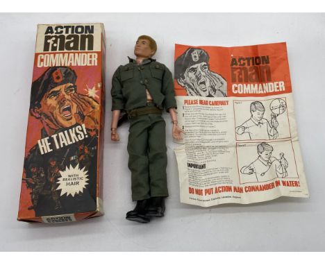 A vintage boxed 1960's Palitoy Action Man (talking) Commander with instruction sheet