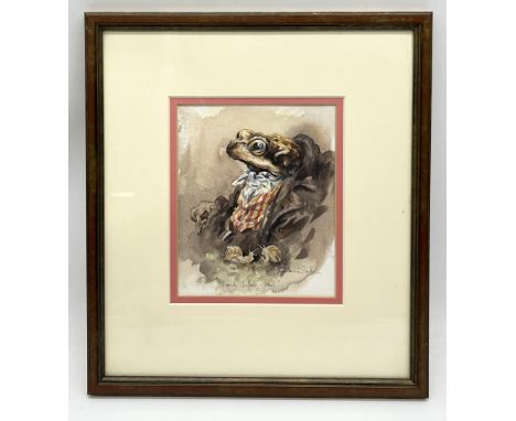 Jonathan Walker (British 1966-) "Frank Silver-Trail"  Signed and titled, watercolour and ink - 34.5cm x 31cm including frame