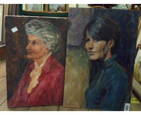 B. Wade and S. Wade: two portraits, the first a 1968 study of a brunette, the other a 1974 portrait of an elderly lady