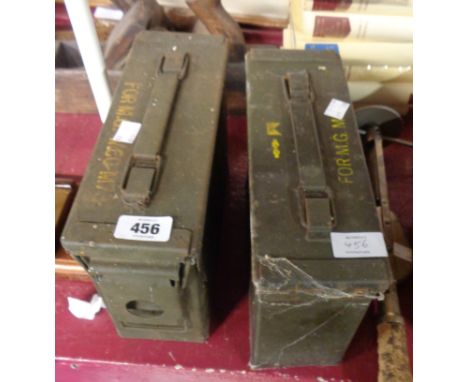 Two vintage 7.62mm ammunition tins