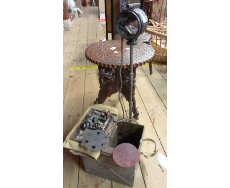 A Second World War British Army Aldis Short Range Daylight Signalling Lamp with ground spike and filters