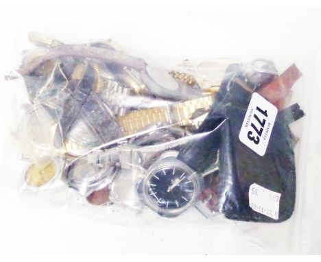 A bag containing a quantity of vintage and later wristwatches - various condition