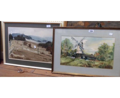 Freda Treamlett: a framed watercolour, entitled The Mill Shipley, Sussex - signed and bearing label verso - sold with a vinta