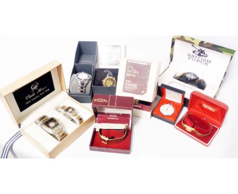 A quantity of mainly boxed modern wristwatches including Rotary, Animal and Raymond - various condition