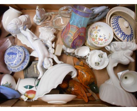 A box containing assorted ceramic and glass items 