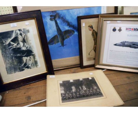 A signed limited edition coloured print, entitled Duel in the Sky - signed and numbered sold with a Falklands War pilot print