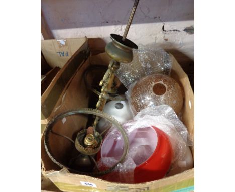 Various lamp globes and fittings, etc.