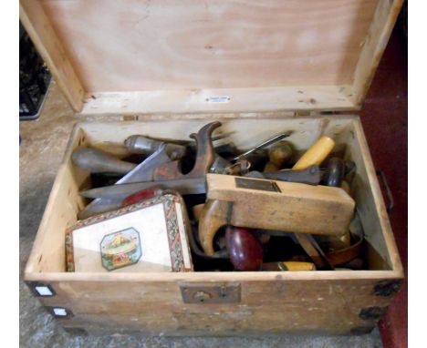A tool box containing various tools including German smoothing plane, etc.