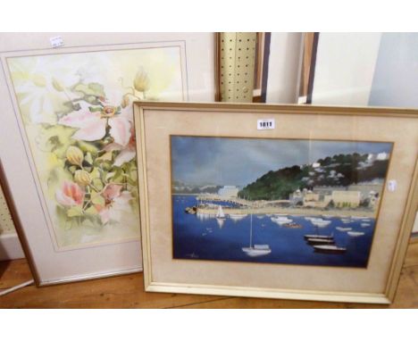 Tony Speer: a framed vintage watercolour, depicting a view of Torquay - signed - sold with Suzanne Jones: a framed watercolou