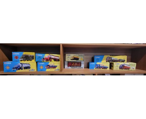 Corgi Classics trucks including Scammell Esso Tanker in original boxes. (9)