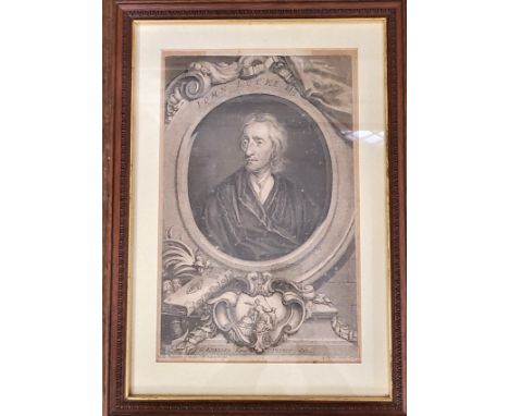A Lithograph 'John Locke' framed and glazed. 49cm x 35cm including frame.