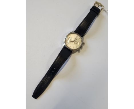 An Omega de Ville chronograph silver dial circa 1969 on leather strap.