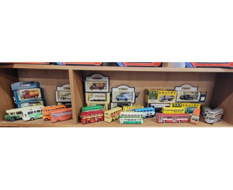 Lledo Days Gone, Vanguards, and Corgi comercials in boxes and buses including Dinky Toys AEC single Deck bus and three Altant