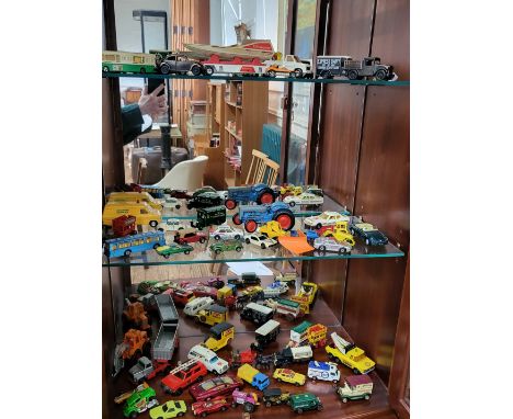 Various makes diecast vehicles including Dinky Toys AA Ford |Transit Van, Matchbox, Corgi Juniors, Lledo, and Maisto. (48)