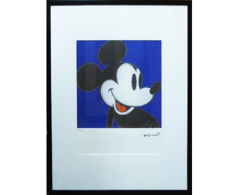 ANDY WARHOL 'Mickey Mouse Blue', lithograph, 100/100, Leo Castelli Gallery, edited by Georges Israel on Arches paper, gallery