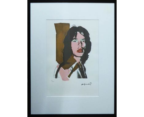 ANDY WARHOL 'Mick Jagger', lithograph, 76/100, Leo Castelli Gallery, edited by Georges Israel on Arches paper, gallery stampe